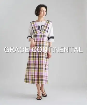 [ 새상품급 ] GRACE CONTINENTAL 시어 체크 원피스