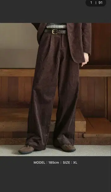 Bleme 코듀로이 슬랙스 브라운