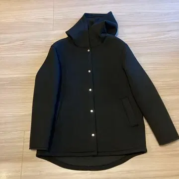 YORT 던볼 니트 원단 블랙 후드 부착 자켓