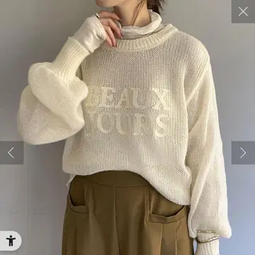 콜라주 개럴개런트 모헤어 라이크 시어 로고 니트 볼륨 소매