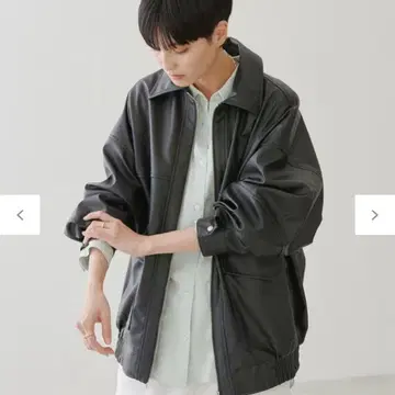 아메리칸 홀릭 인조 가죽 블루종