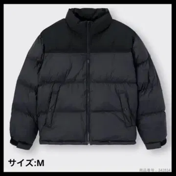 [ 새상품급 ] gu 히트 패디드 스탠드 카라 블루종 M 블랙