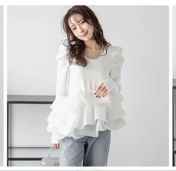 AMELY 벌룬 슬리브 티어드 풀오버