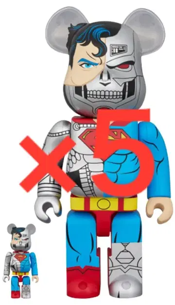 x 5 베어브릭 사이보그 슈퍼맨 100%&400%