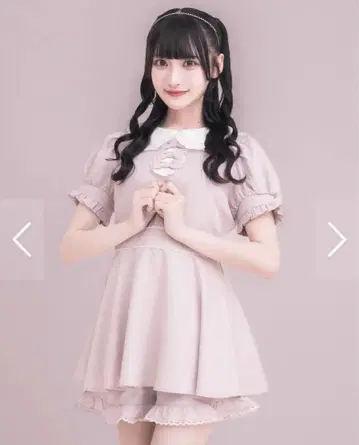 Pium 라운드 카라 리본 도리 셋업 핑크 양산형 셋업