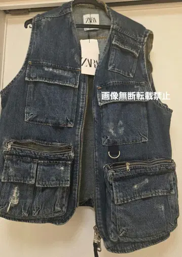 자라 데님 포켓 베스트 M 사이즈