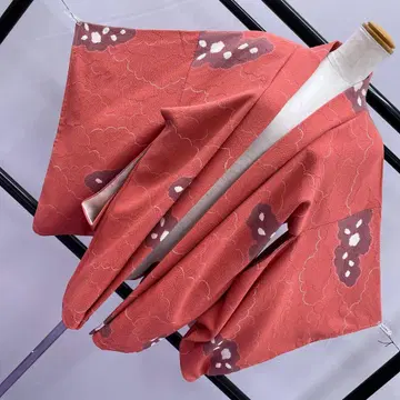 Y 3708 겉옷 어두운 주홍색 무늬 없음 기모노 일본 의류 레트로