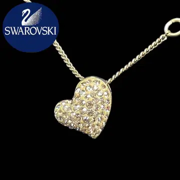 새상품급 SWAROVSKI 스와로브스키 하트 목걸이 파베 리버서블