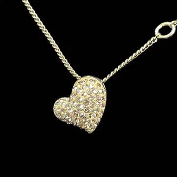 새상품급 SWAROVSKI 스와로브스키 하트 목걸이 파베 리버서블