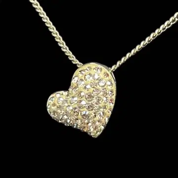 새상품급 SWAROVSKI 스와로브스키 하트 목걸이 파베 리버서블