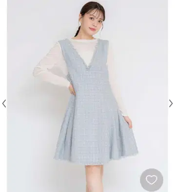 noela 트위드 미디 점프 스커트