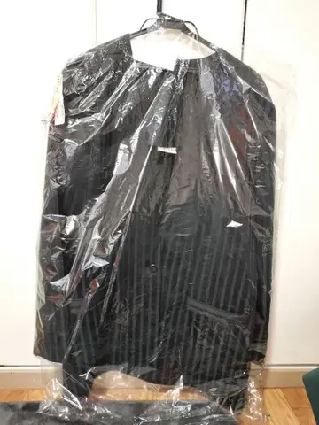 남성용 스트라이프 테일러드 자켓 블랙