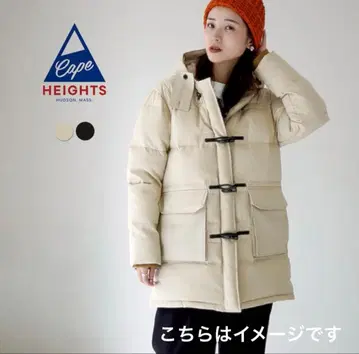 케이프 하이츠 베이지 후드 부착 다운 자켓