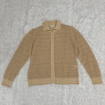 DECORO 여성용 긴팔 스웨터 M 보더 올 패턴 베이지 코튼