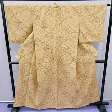 Y 3715 폴리에스테르 코몬 옅은 갈색 황토색 벚꽃 꽃무늬