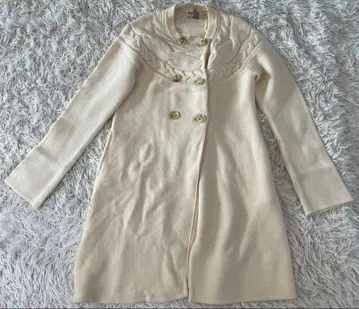 자유구 니트 롱 가디건 노카라 케이블 니트