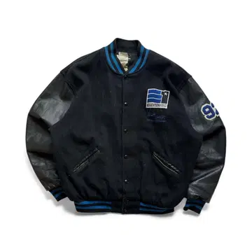 레어 90s 스타 트렉 바시티 자켓 탑 라인 가죽 자켓