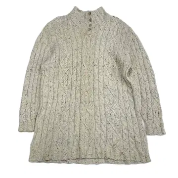 세인트존스베이 케이블 짜임 하프 스냅 니트 스웨터 여성용 XL
