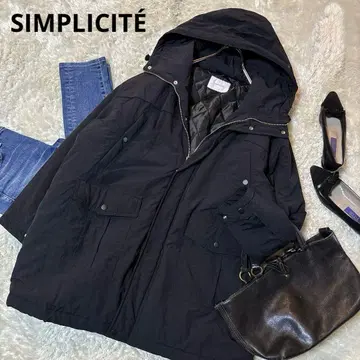 새상품급*B.C STOCK 베이세이 스톡 패디드 윈브레 후드티 블랙