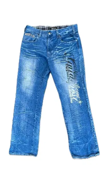 헤이세이 갸루 영문 데님 팬츠 그런지 시크 스타일 y2k archive