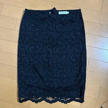 velvet 레이스 타이트 스커트 S 블랙