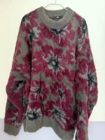 HARE 샤기 플라워 니트 풀오버