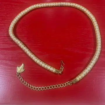 골드 톤 장식 체인 벨트