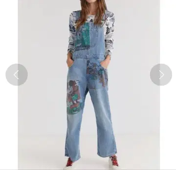 새상품 데시구알 미키 데님 오버롤 올인원 디즈니