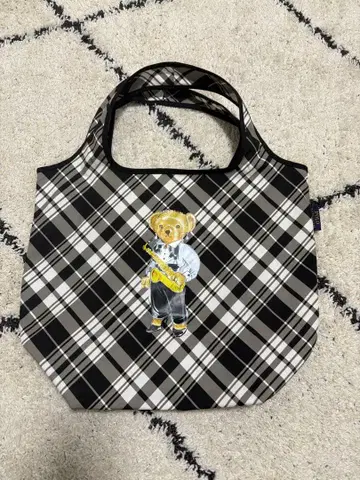 폴로베어 쇼핑백 체크 무늬