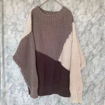 FLASH BLUE 탁한 톤 블로킹 배색 한국 내추럴 캐주얼