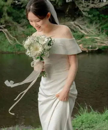 웨딩 드레스 오프숄더 S