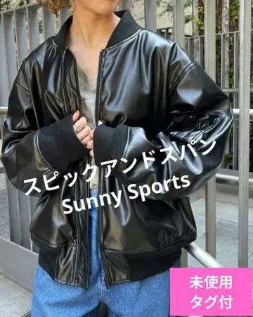 미사용 스픽앤스팬 Sunny Sports 가죽 MA-1 자켓