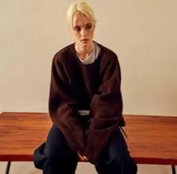 YOKE 19A/W 7G 알파카 울 리브 니트 BROWN