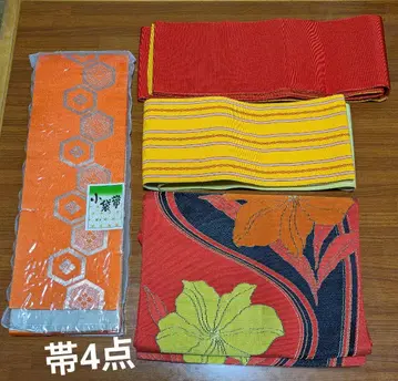 [ 익명 배송 ] 오비 4점 꽃무늬 오비 소쿠로 오비 반폭 오비 2개