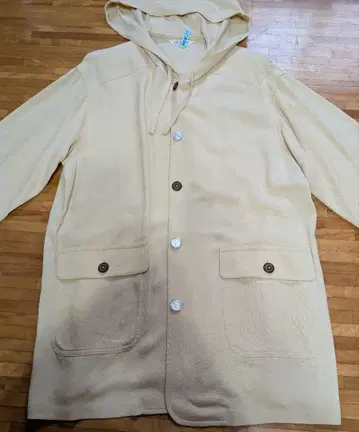 지오 스포츠 여성용 실크 100% 후드 부착 자켓 베이지 9 사이즈