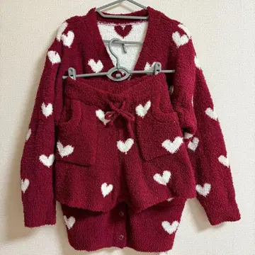 하트 무늬 복슬복슬 룸웨어 세트