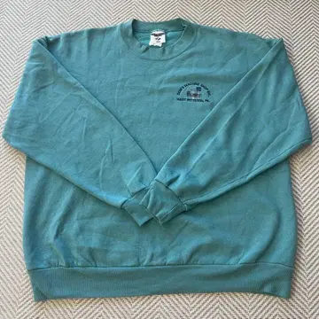 JERZEES 저지 라이트 블루 맨투맨 기업 로고 90s 00s