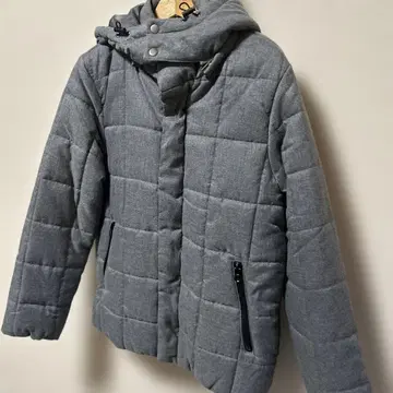 RDGhost 그레이 퀼팅 자켓 후드 부착