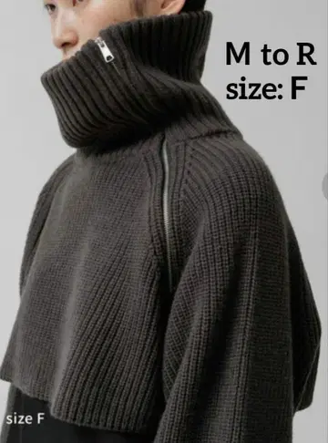 [ 새상품급 ] 무토아르 리브 하프 지퍼 니트탑 F 준