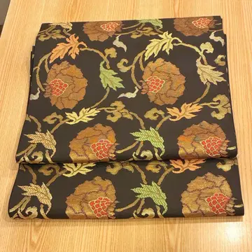 [새상품] 후쿠로 오비 재단 완료 히바라 직물 모란 당초