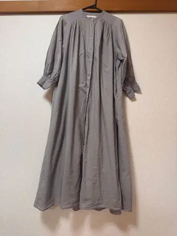 MARIHA 그레이 긴팔 롱 셔츠 원피스