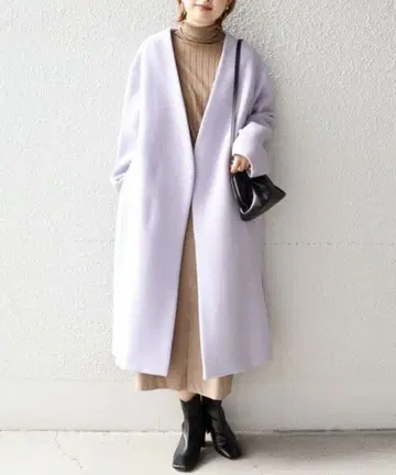 SHIPS 울 캐시미어 노라펠 코트 라벤더 사이즈 40