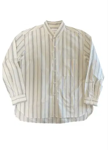 Cristaseya 화이트 스트라이프 긴팔 셔츠 사이즈 M 마오 셔츠