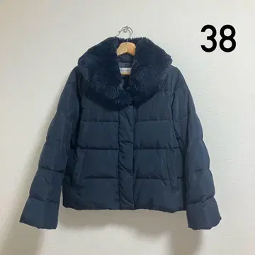 여성용 다운 자켓 네이비 다운 코트 퍼 38 M M