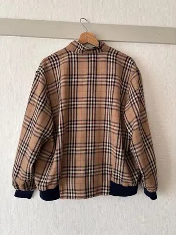 Lacoste 체크 무늬 하프 지퍼 자켓