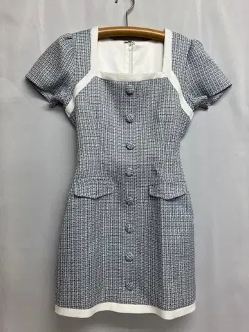 Darich 파이핑 썸머 트위드 미니 원피스