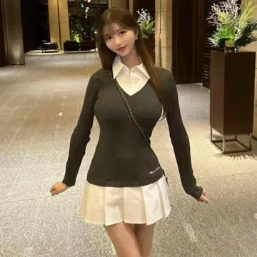 셔츠 도킹 플리츠 원피스