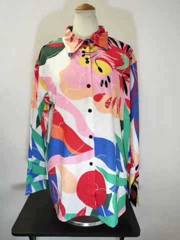 택 포함 새상품 다색 패턴 블라우스 긴팔