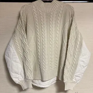 니코앤드 미사용품 퀼트 도킹 니트 풀오버 M