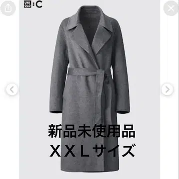 미사용 새상품 UNIQLO C 더블 페이스 랩 코트 그레이 XXL 사이즈